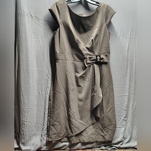 Sandra Darrin Tan Dress With Bow Size 12